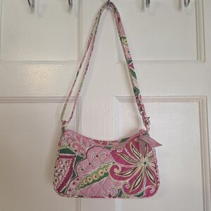 Vera Bradley Quilted Pink Floral Crossbody Shoulder Bag